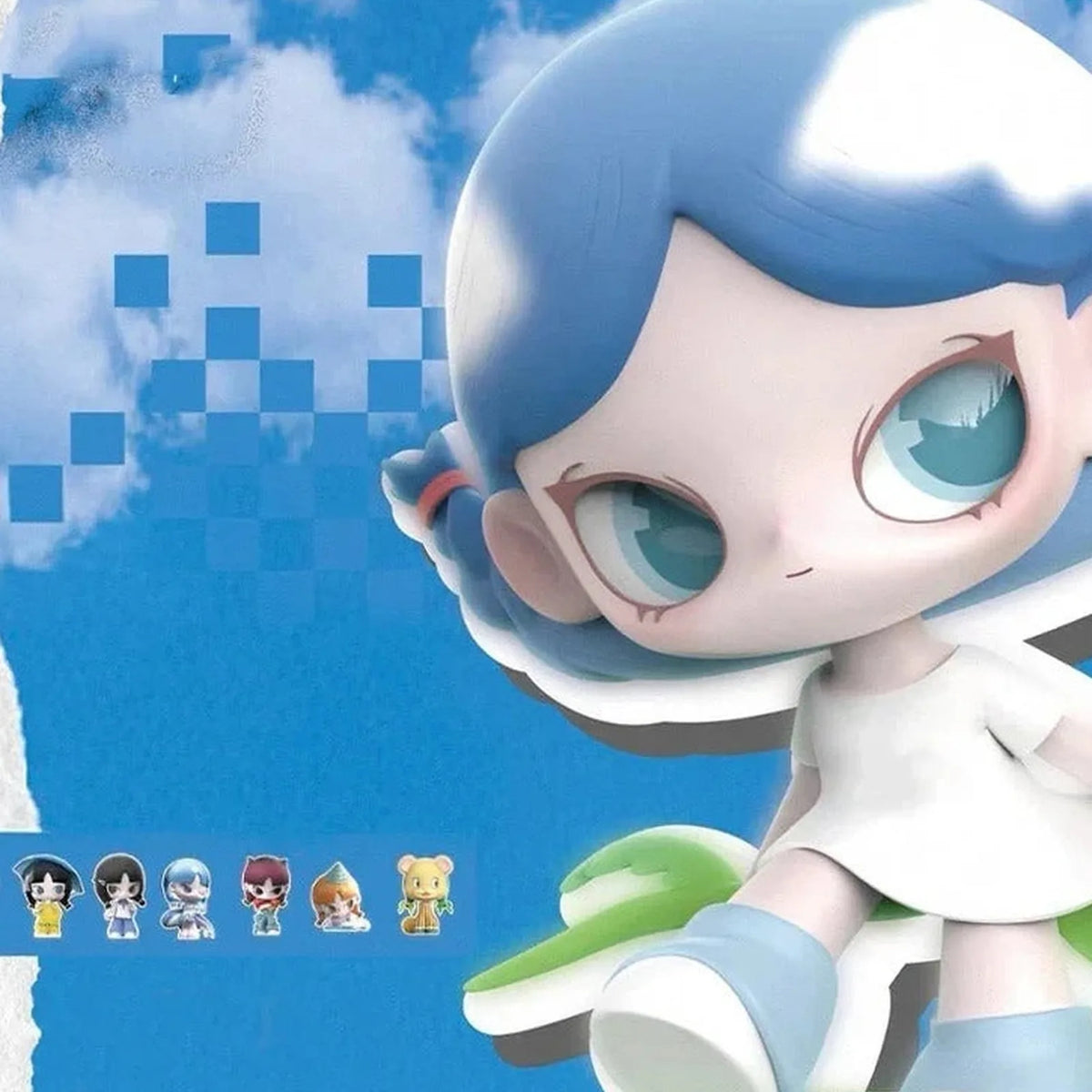 INN'S I Heard blue-haired character close-up with small series design references; exact-series design reference, random purchase does not guarantee this character