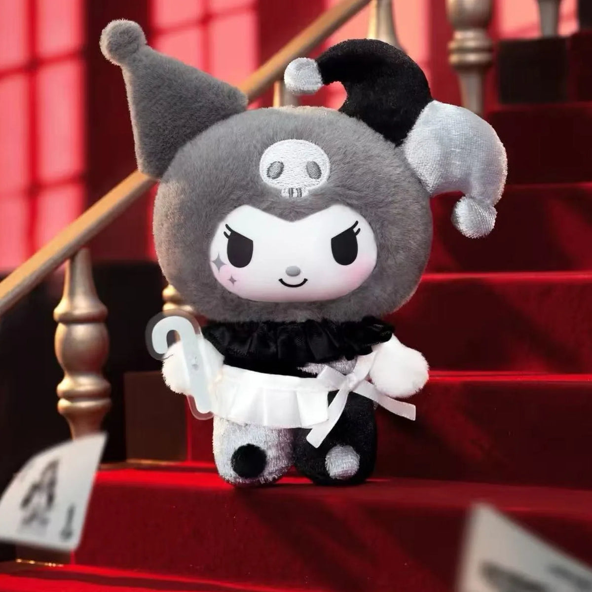 KUR0MI Poker Kingdom Series Plush Blind Box - Complete grey plush doll example with curled hat; random design not guaranteed