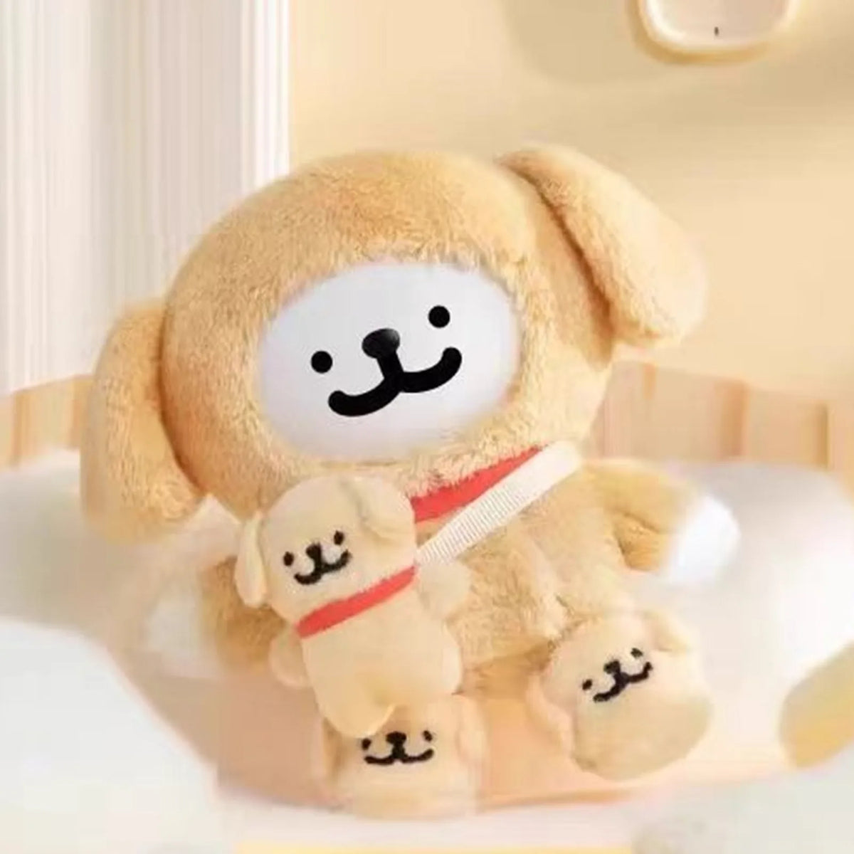 Maltese Guess Who I Am Series Plush Blind Box — Tan dog-costume plush example; series example, not guaranteed selection