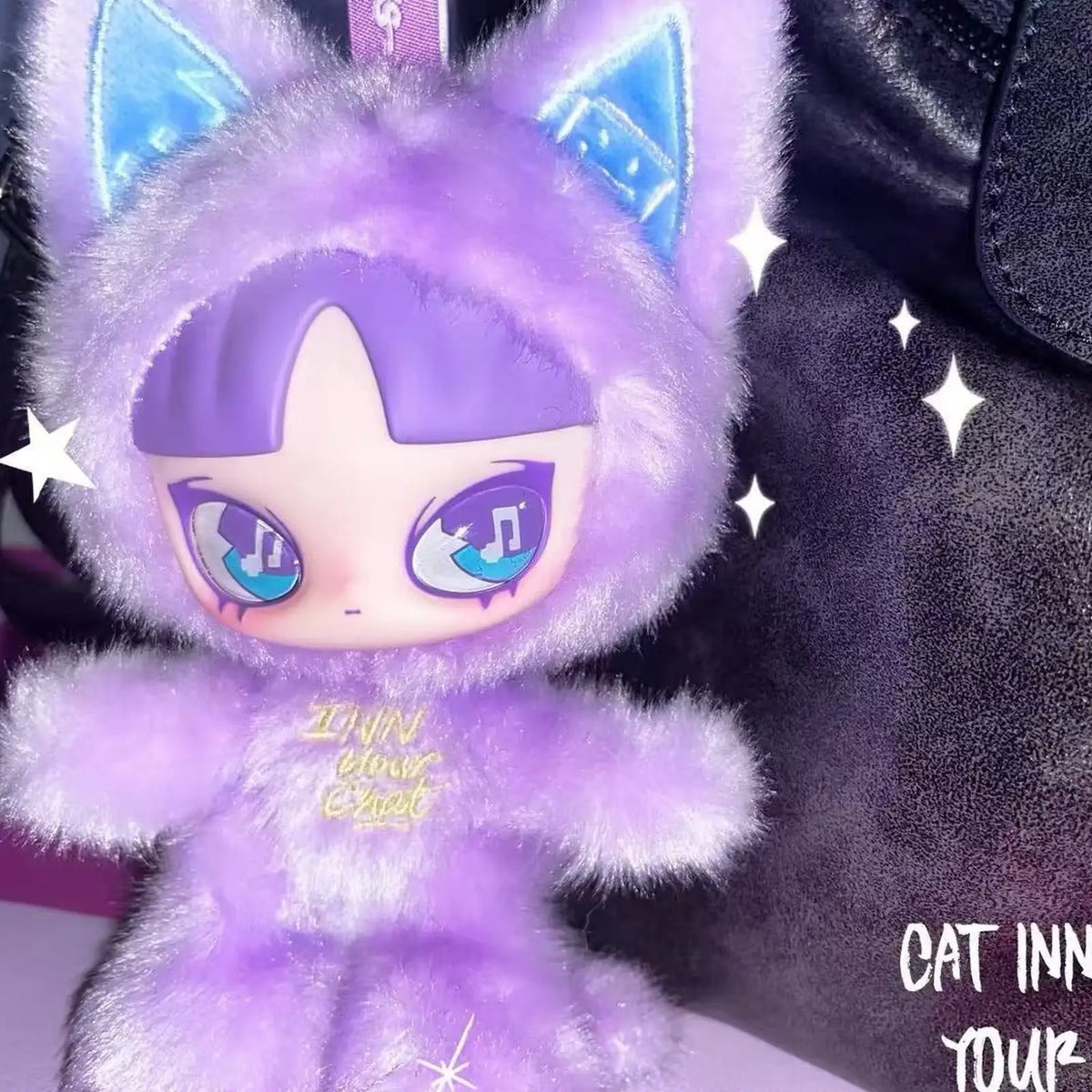 INN Cat Inn Your Chat purple cat-costume plush face and embroidered chest detail; series example