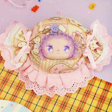 Lovely Emma Candy House Series Plush Blind Box - Pink wrapped candy complete design example; random design not guaranteed