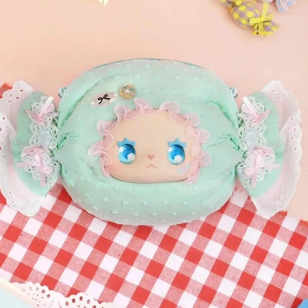 Lovely Emma Candy House Series Plush Blind Box - Mint wrapped candy complete design example; random design not guaranteed