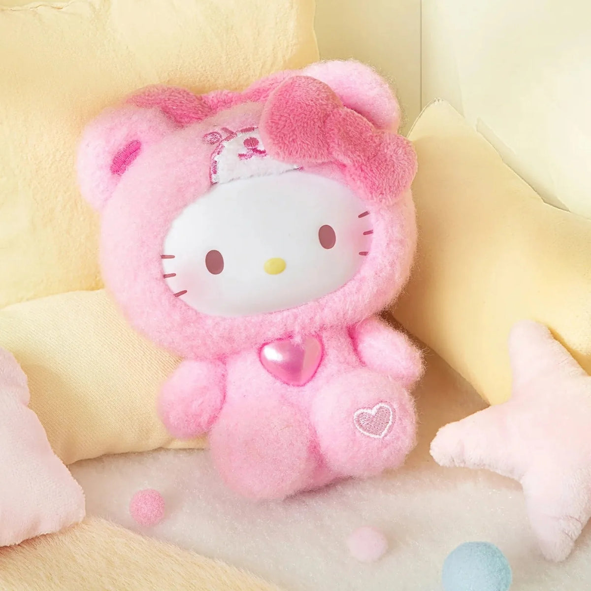 HK Teddy Pajamas Series Plush Dolls - Pink teddy outfit complete design example; random design not guaranteed