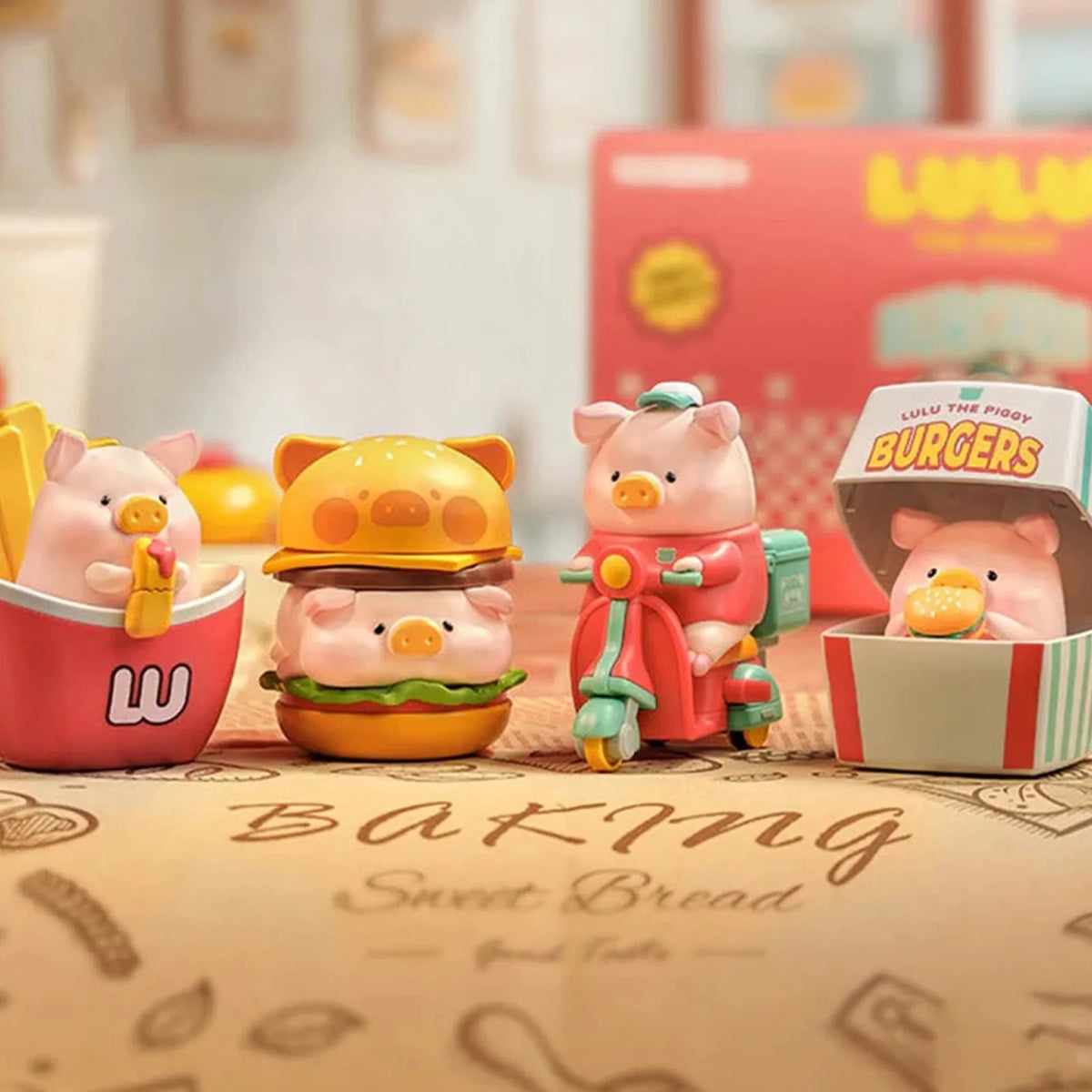 LuLu the Piggy Burger Express Movable Series Figures, Blind Box — Burger Express series figure examples, group view; series example, not guaranteed selection