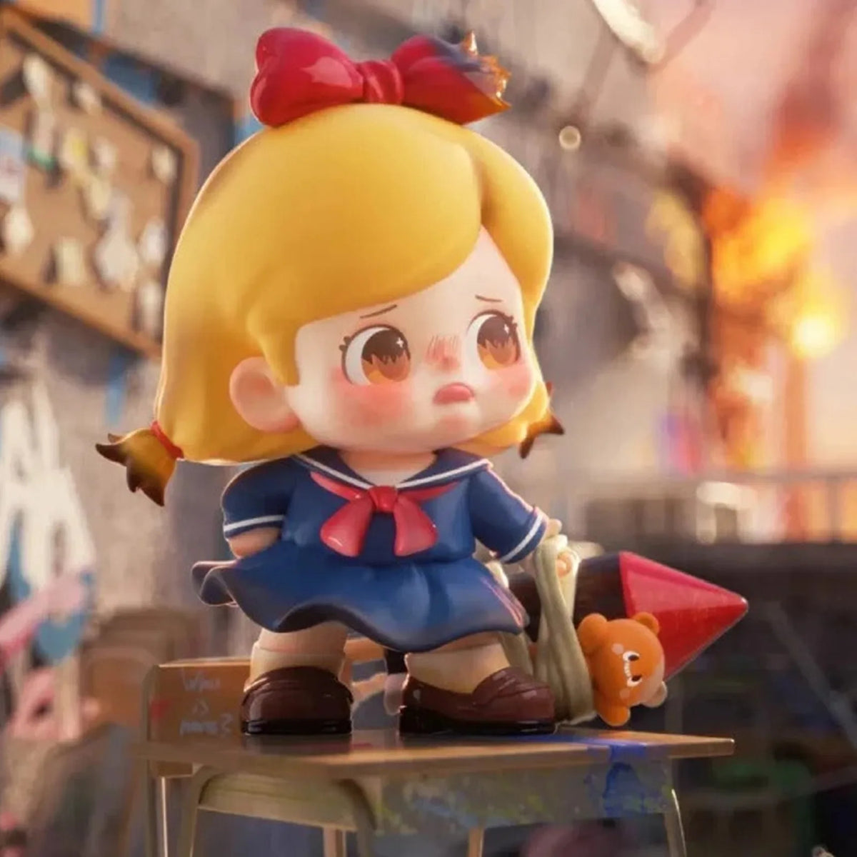 KOKOSA K.O. Girls Series Plush Blind Box — Blonde red-bow plush design example; series example, not guaranteed selection