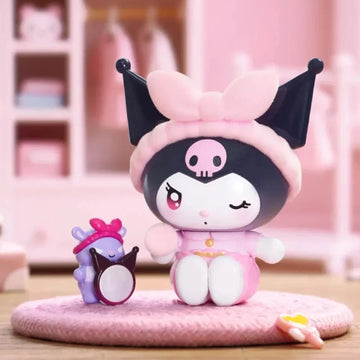KUROMI Sparkling Idol figure with pink bow in a styled display; series design example | KikiBuddies