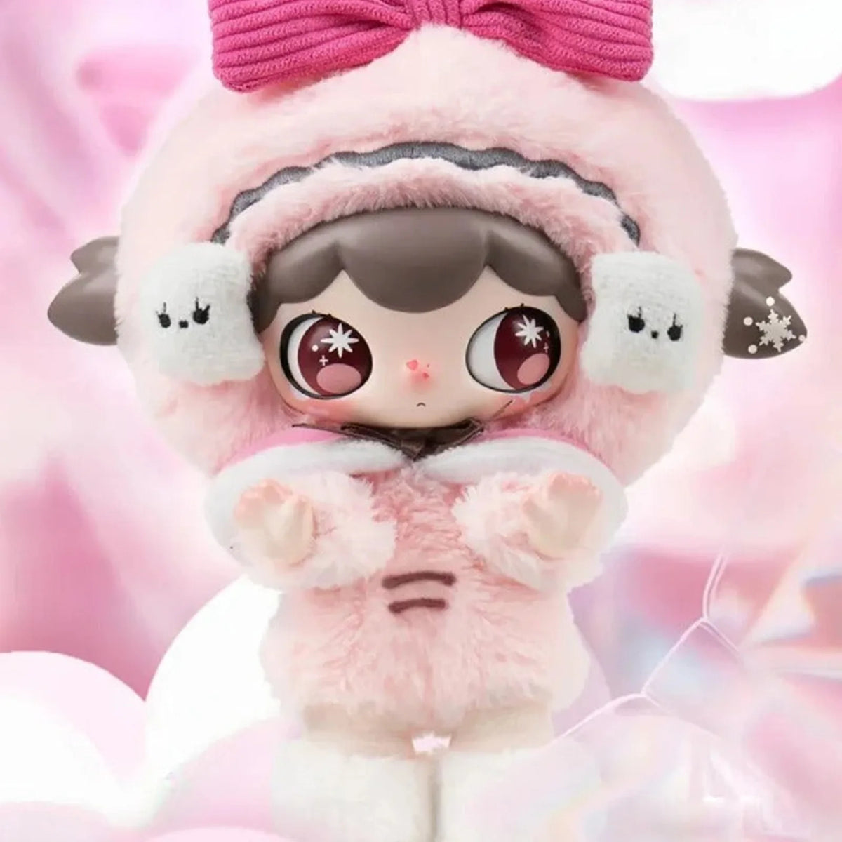 LULUMI Dangerous Sweet Star Project Snow Elf Cub face and pink bow detail crop