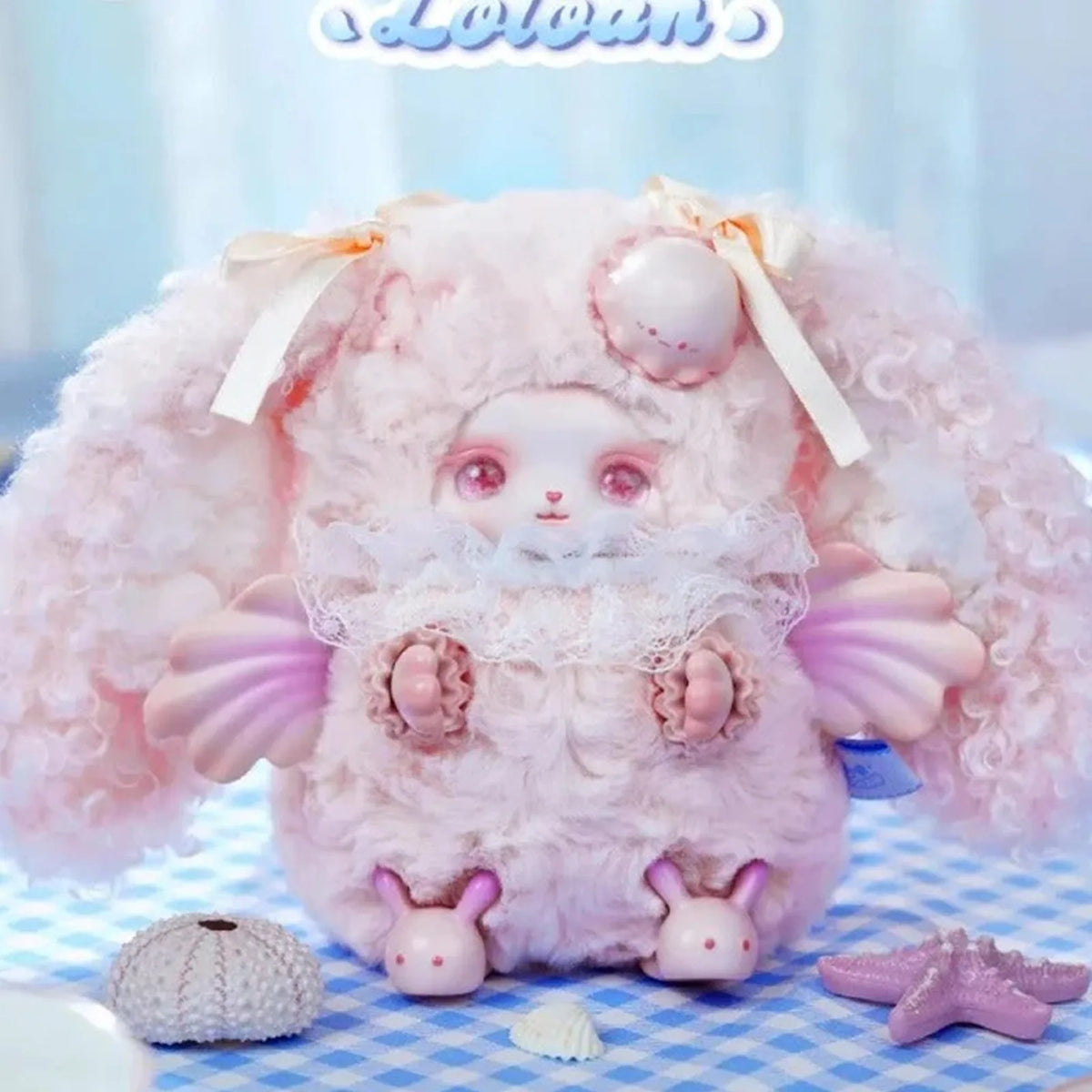 LOLOAN V4 Ocean Series Plush Dolls, Blind Box - Pink ocean complete design example; random design not guaranteed