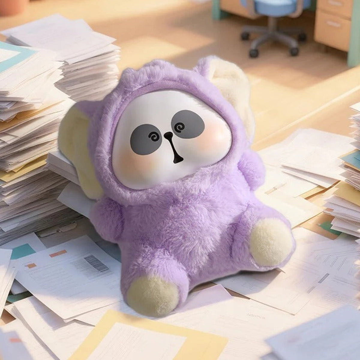 Purple MR.PA seated design example; random blind box contents vary