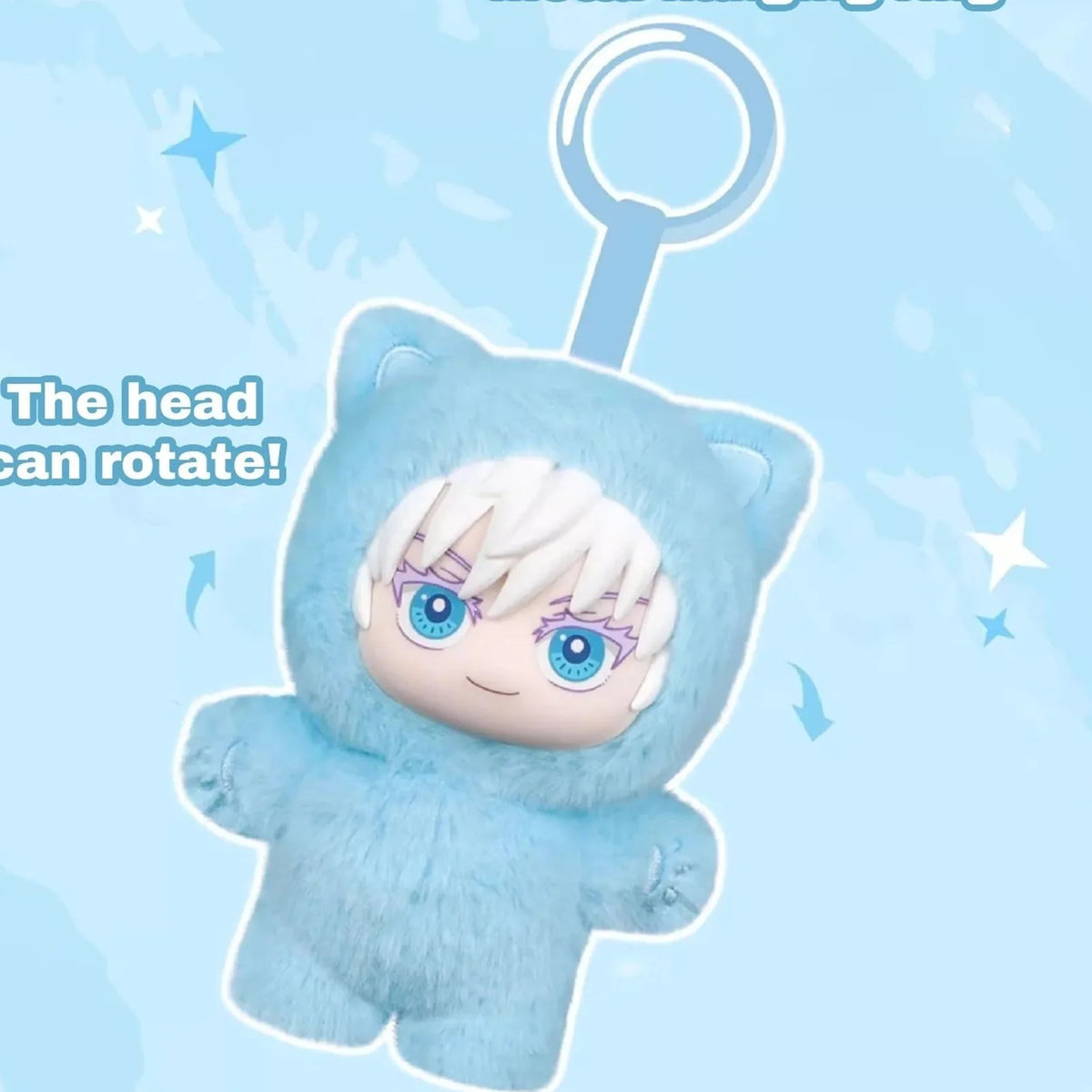 SECRET(Satoru Gojo) cat-ear plush in pale blue costume; named option reference