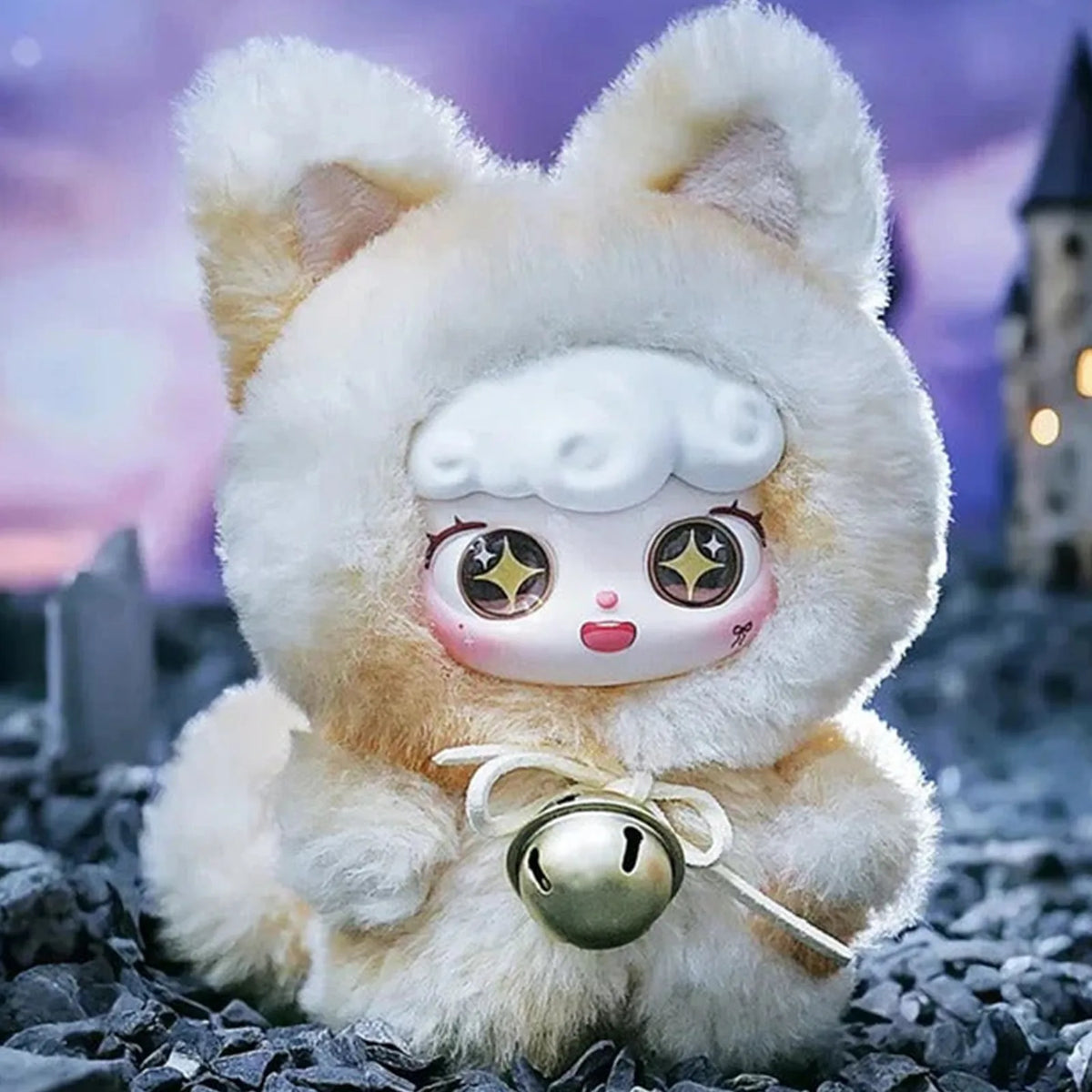 Lucky Meow IV Series - With Body Plush Dolls, Blind Box - Complete pale cat plush doll example; random design not guaranteed