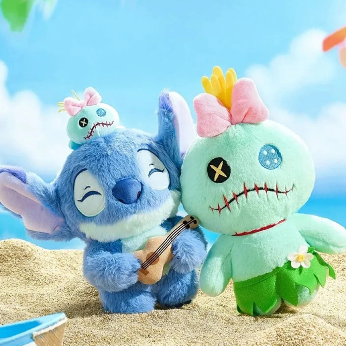 Lilo & Stitch Fantasy Summer Plush Dolls, Blind Box - Stitch and Scrump summer plush scene; illustrative series image, contents depend on purchase option