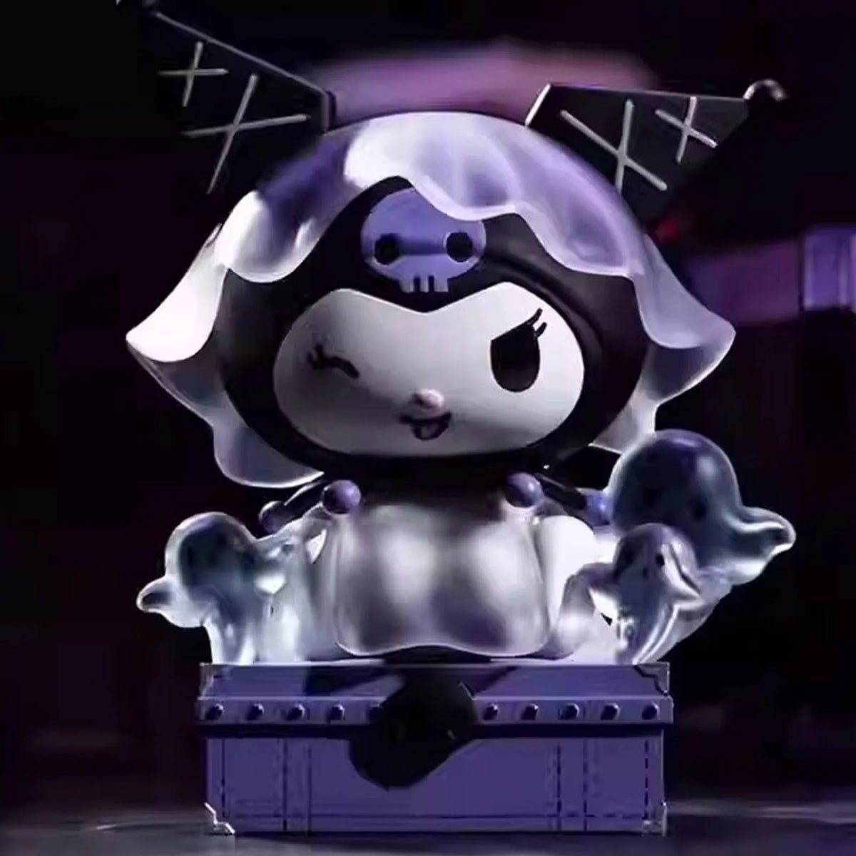 KUROMI Midnight Stories figure in a purple ghost costume; series design example | KikiBuddies