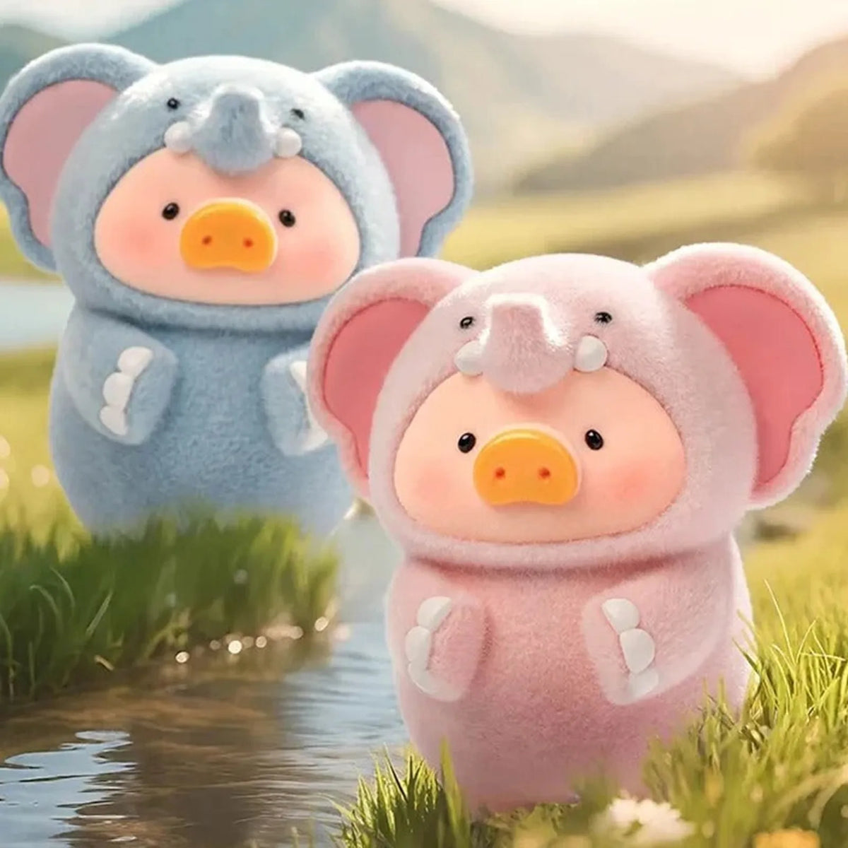 LuLu the Piggy Animal Party elephant costume figures; random-box contents vary