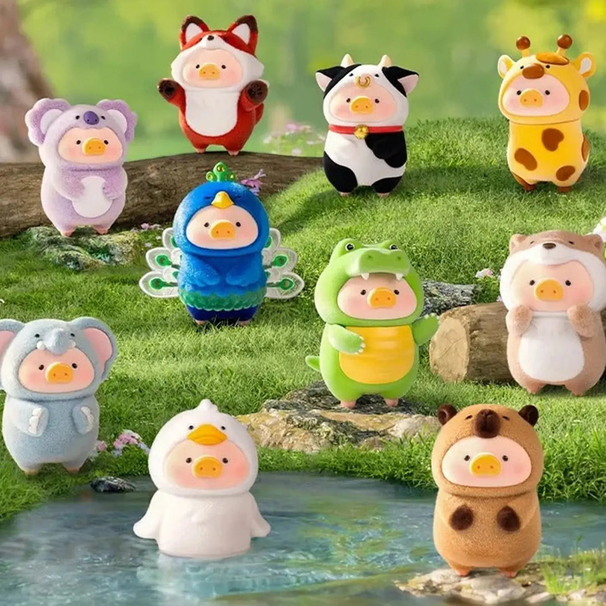 LuLu the Piggy Animal Party series lineup illustration; eight-box set contents may vary