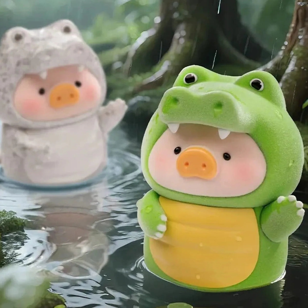 LuLu the Piggy Animal Party frog costume figure; random-box contents vary