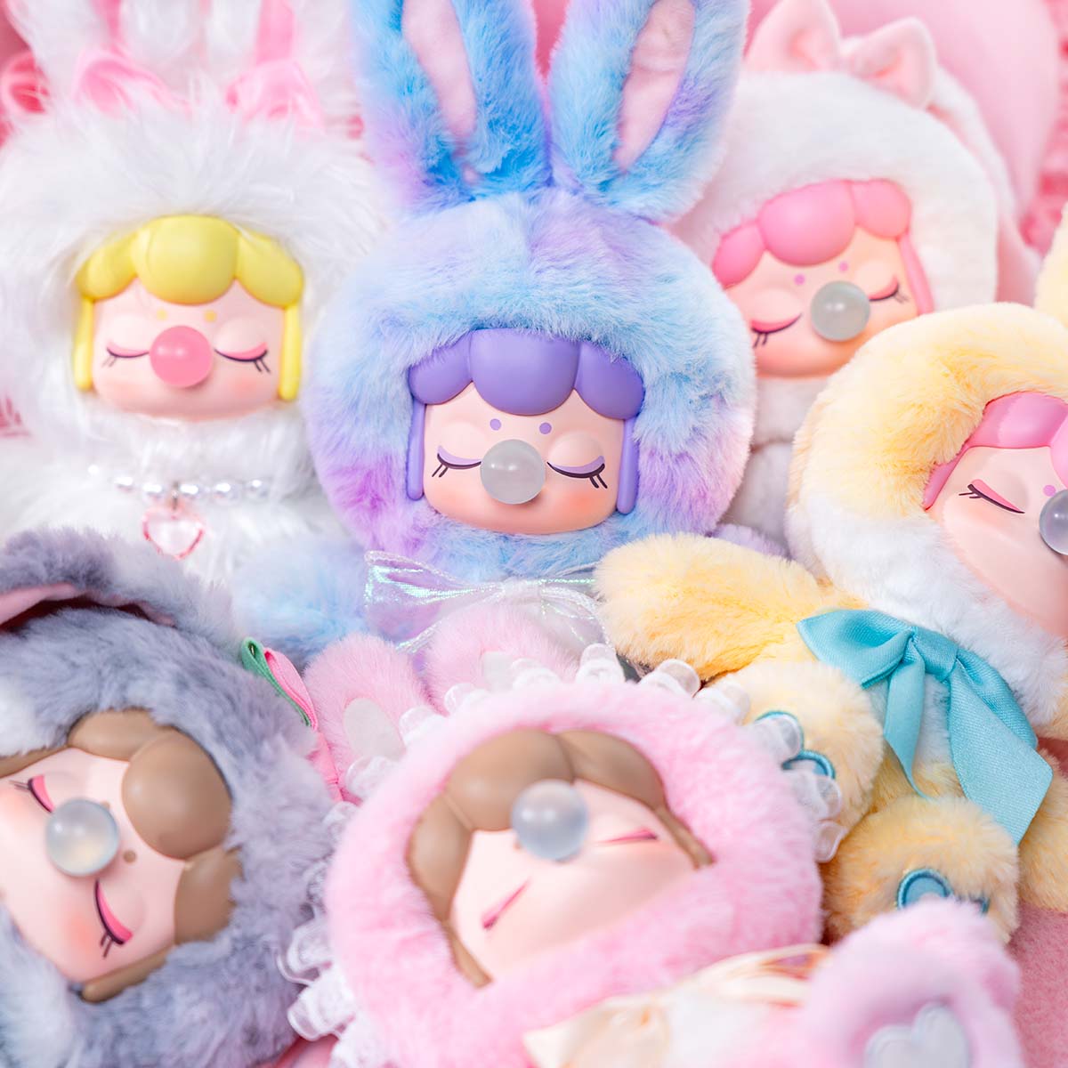 Nanci Shining Bunny — series group photograph; multiple designs shown for comparison, not one random-box content