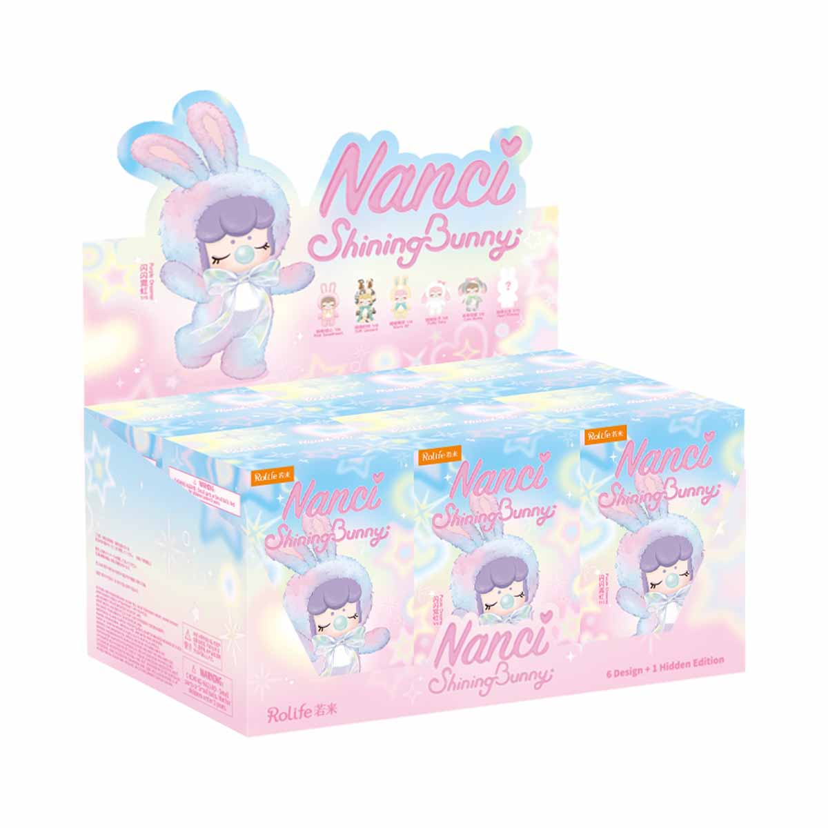 Nanci Shining Bunny — six-box series set packaging; six dolls total, hidden may replace a regular style
