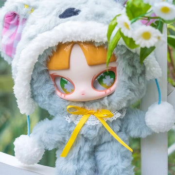 INN'S Crossing Spring Series Plush Dolls, Blind Box - Grey plush doll detail with upper hood and lower feet cropped; random design not guaranteed
