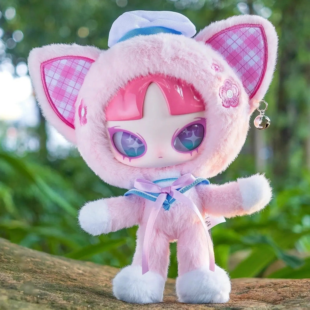 INN'S Crossing Spring Series Plush Dolls, Blind Box - Complete pink cat-costume plush doll example; random design not guaranteed