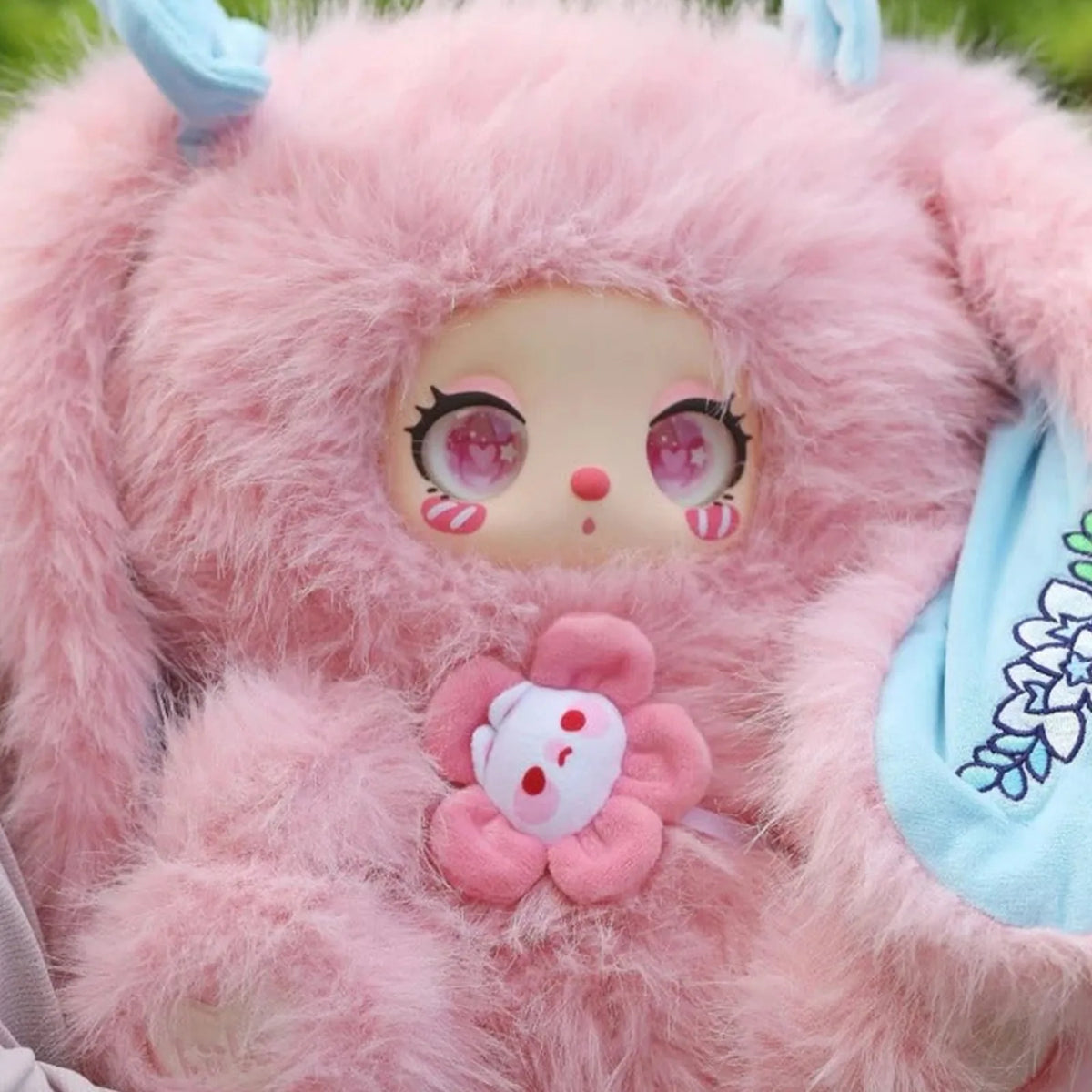 Liila 600%-V2 Tea Time With My Girl Series Plush Blind Box - Pink plush design detail; upper ears and lower body cropped; random design not guaranteed; display props not included