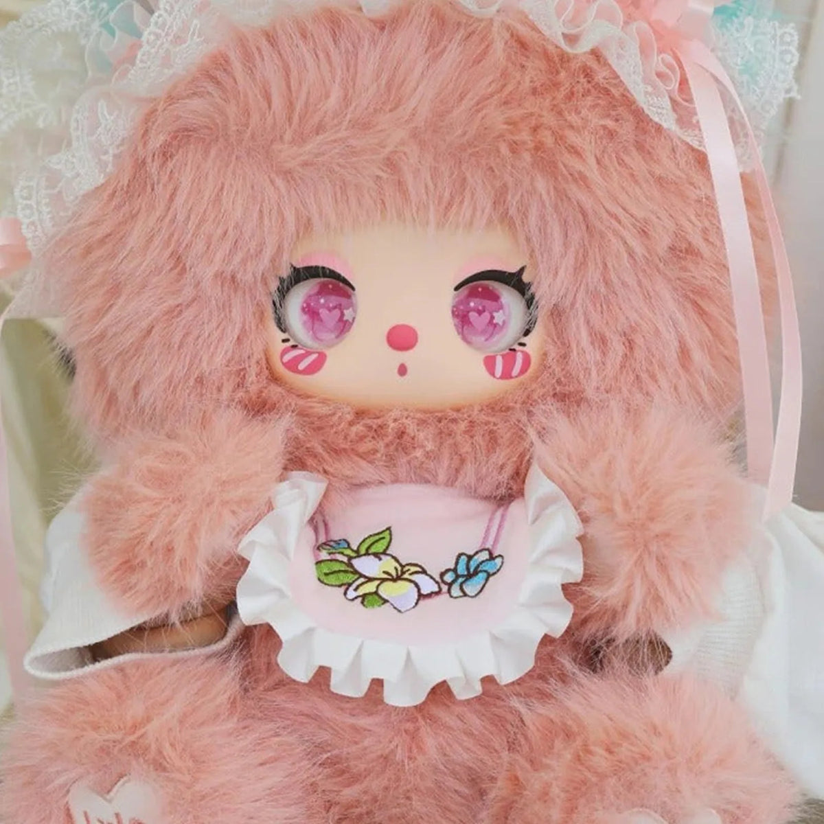 Liila 600%-V2 Tea Time With My Girl Series Plush Blind Box - Peach plush design detail; duplicate existing cropped view; random design not guaranteed; display props not included