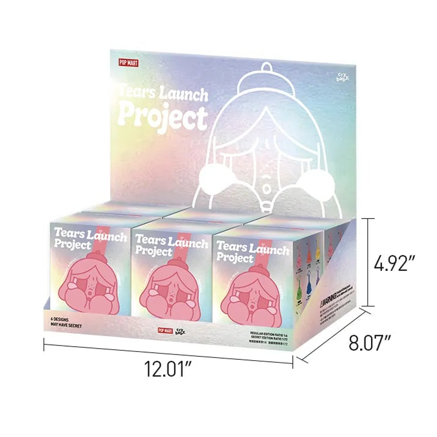 CRYBABY Tears Launch Project Series Plush Pendant — packaged set of 6 boxes