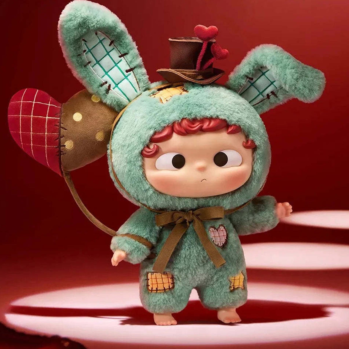 OZAI I'm Waiting - green rabbit-hood design, front view with heart-shaped detail | KikiBuddies