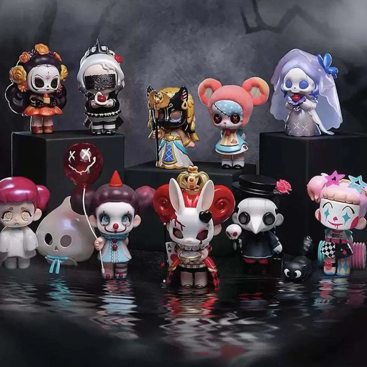 Kasa I'm Not A Baddie series figures, group display; series design example | KikiBuddies