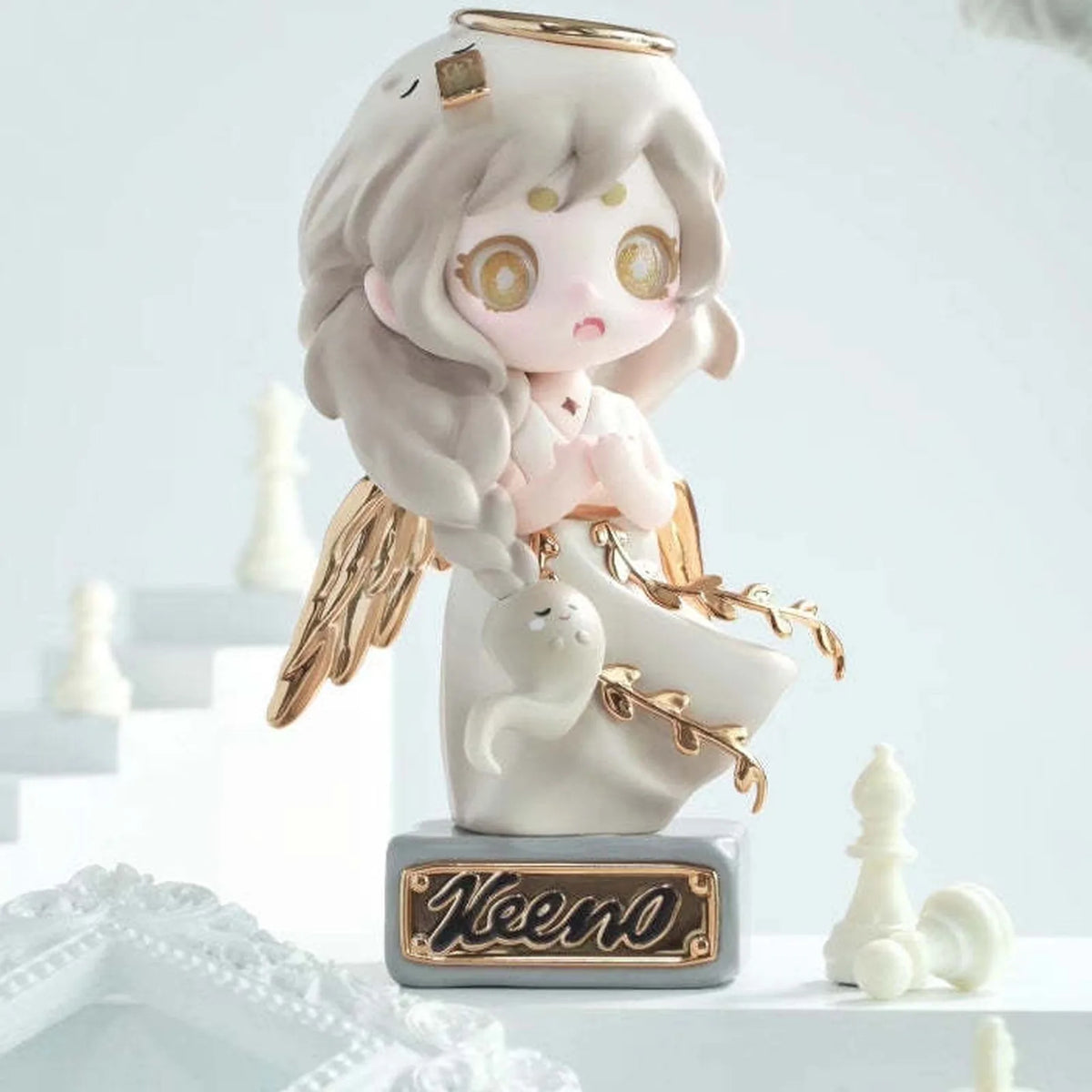 Keeno Mysterious Treasure Series V2 PVC Figures, Blind Box — White winged Keeno figure complete view; series example, not guaranteed selection