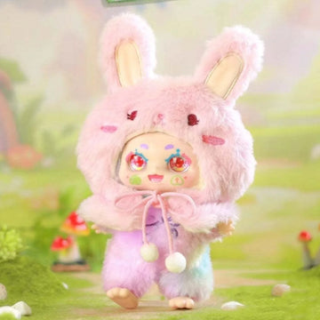 Kimmon V8 I'm Mimon Wilderness Dream Series Plush Dolls, Blind Box — Pink rabbit-costume plush example; series example, not guaranteed selection