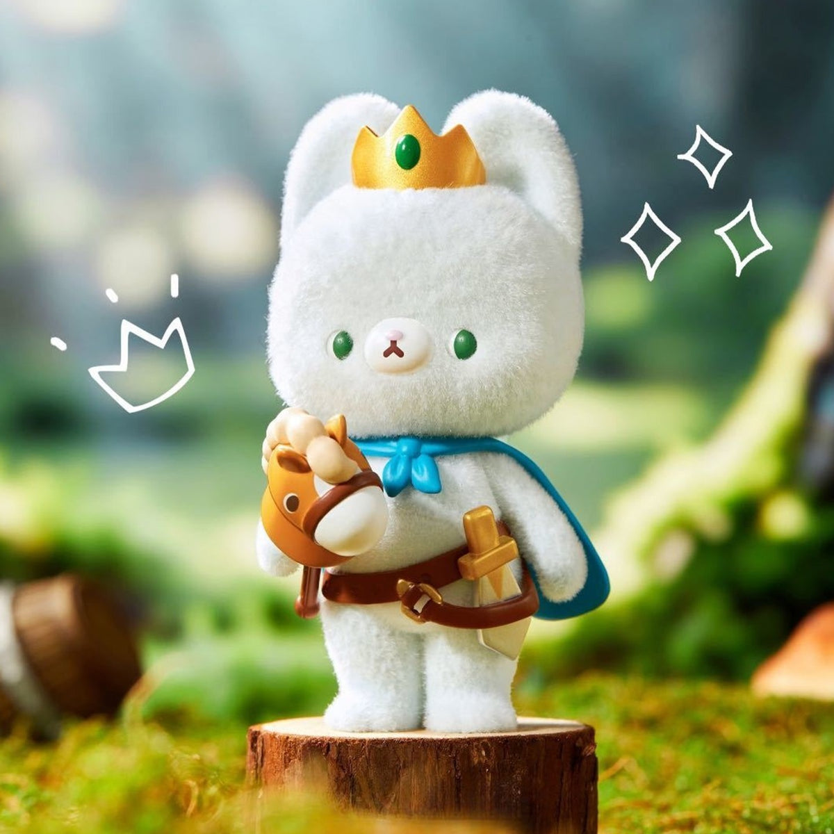 Crown-wearing KUMARU character in a styled outdoor scene; exact series reference, random purchase does not guarantee pictured design