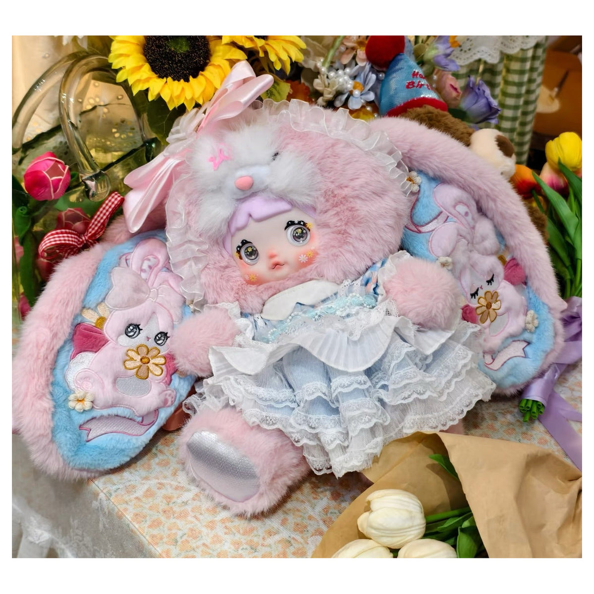 Nommi Little Daisy 400% Series Limited Plush Doll - Complete Little Daisy plush doll seated angled view; single doll; props not included
