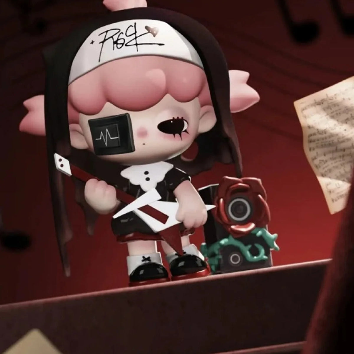 LULUMI The Rift Invitation pink-haired design with headband and rose-themed accessory
