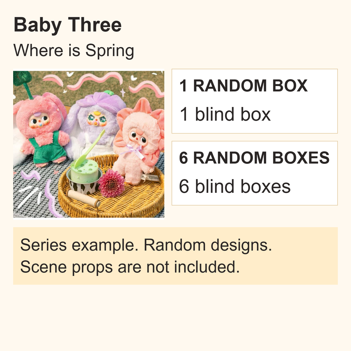 Baby Three Where is Spring English purchase guide: one random blind box or 6 random boxes; series pictures are examples