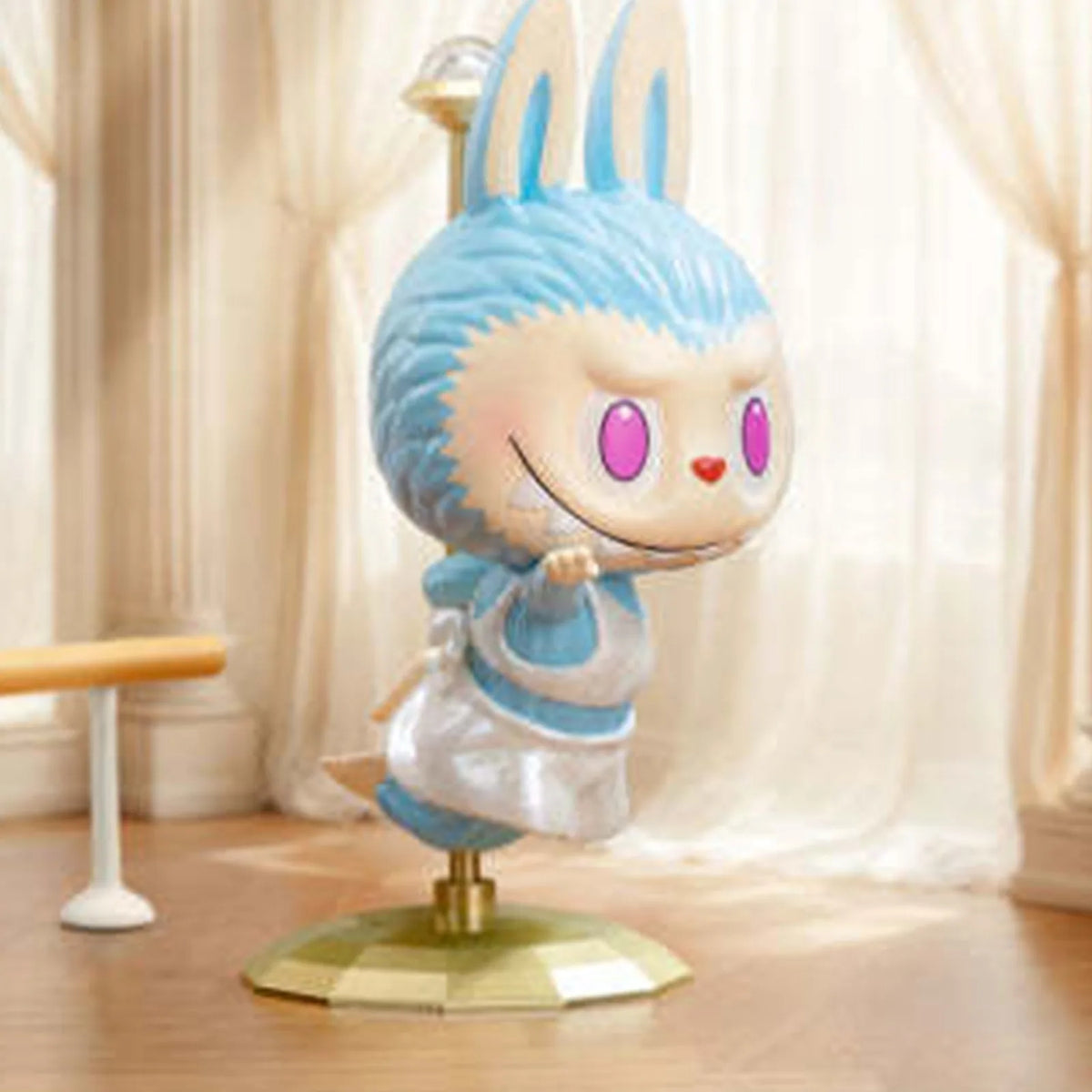 LABUBU Rhythmic Gymnastics — staged display scene; table and background props not included