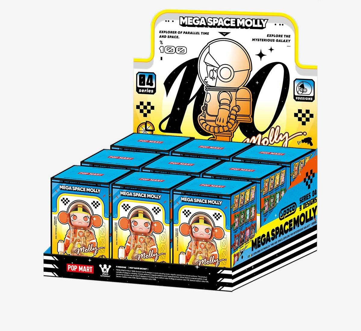 MEGA SPACE MOLLY 100% Series4 — 1 SET (9 BOXES) packaging; random contents