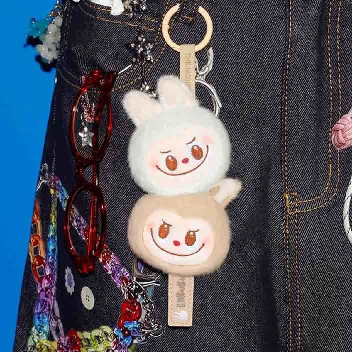 Labubu The Monsters Wacky Mart Series Seafood Balls Plush Pendant - Complete two-head seafood-balls plush pendant; styling bag and other accessories not included; one two-head pendant