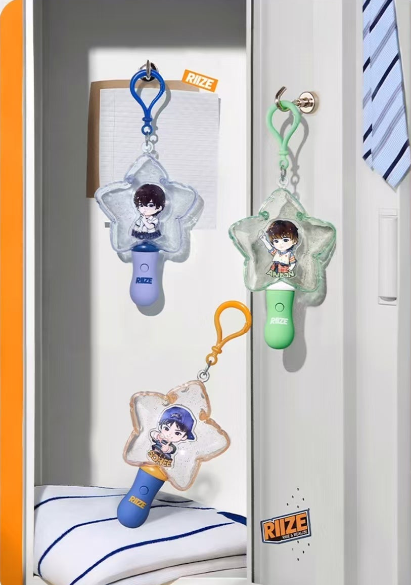 RIIZE luminous pendant — blue-scene; displayed designs illustrate the series, not guaranteed random contents