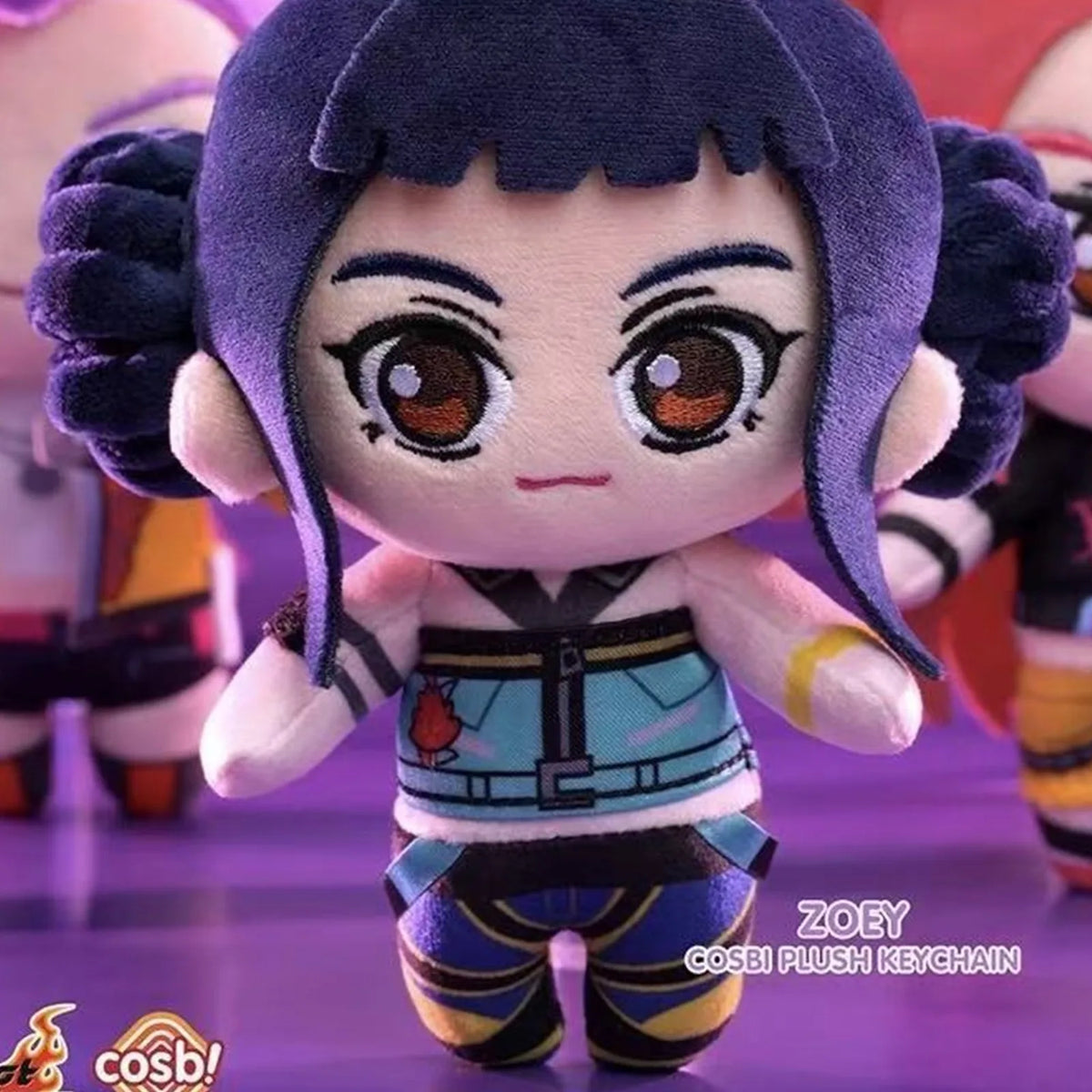 Zoey Cosbi plush keychain detail; random assortment example | KikiBuddies