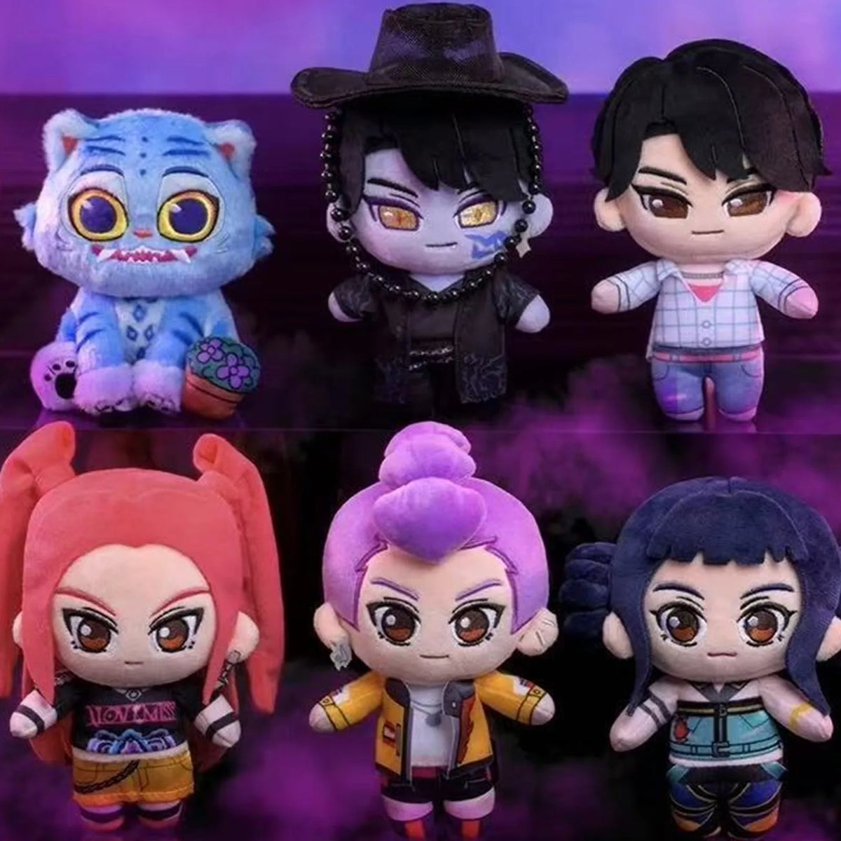 Six K-pop Demon Hunters Cosbi designs shown as a series reference, not a packing list | KikiBuddies