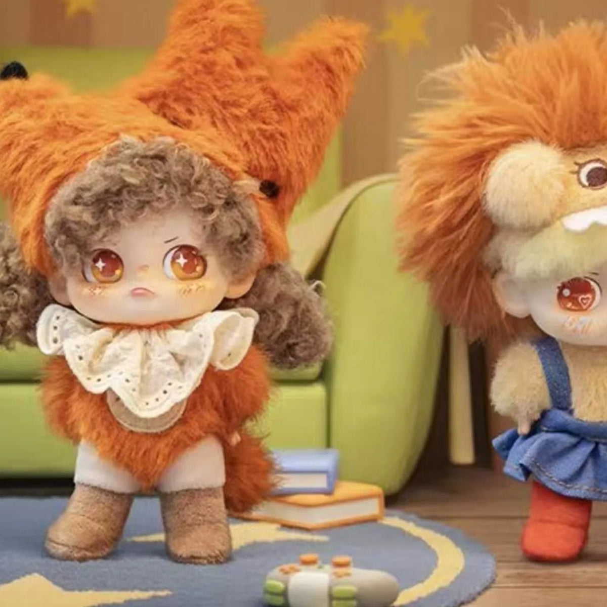 KOKOSA The Monster Inside Me Series Plush Pendant Blind Box — Fox and lion costume plush examples; series example, not guaranteed selection