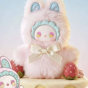 LUCKY EMMA Mini Series Plush Pendant Blind Box — Pastel rabbit-costume plush example; series example, not guaranteed selection