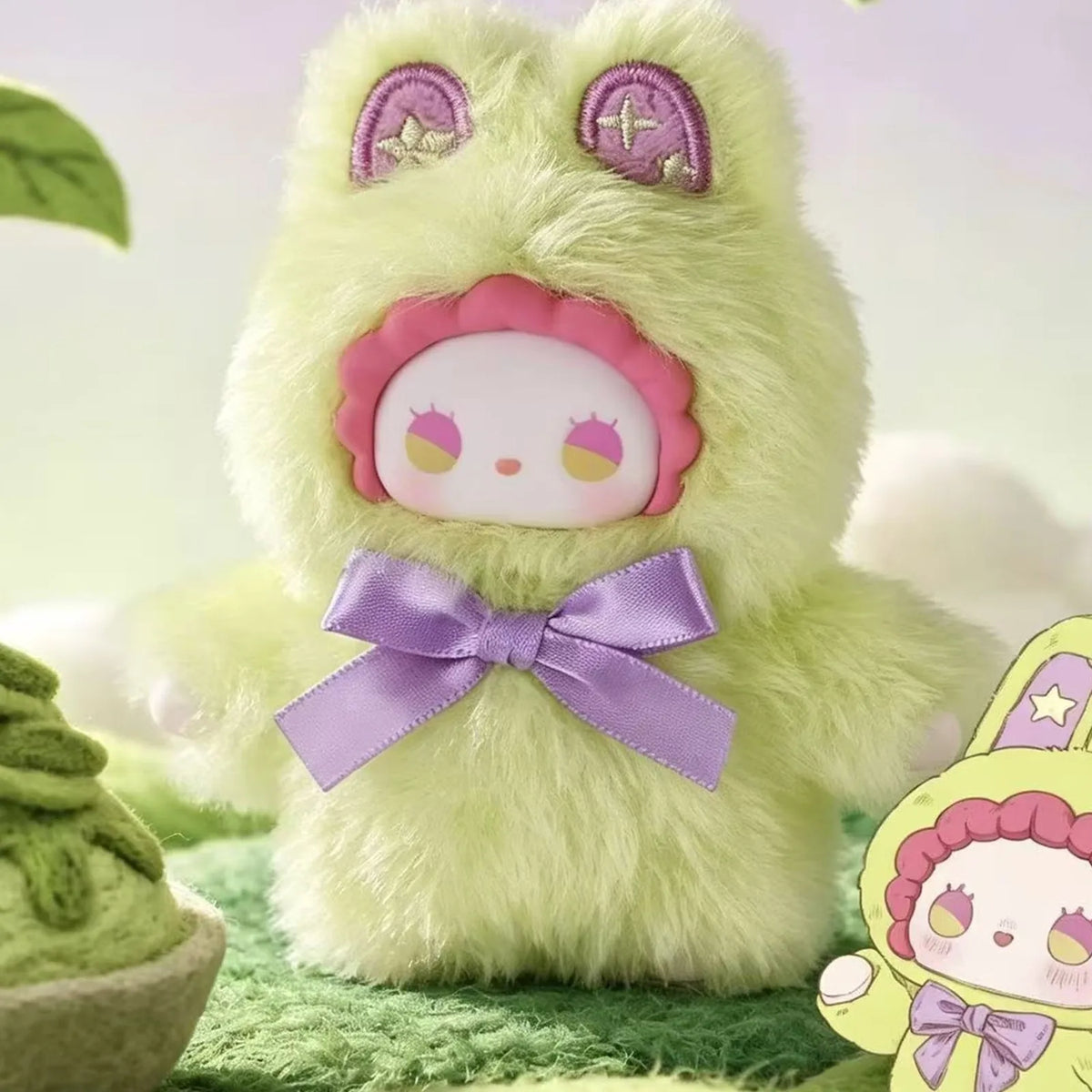 LUCKY EMMA Mini Series Plush Pendant Blind Box — Green costume plush example; series example, not guaranteed selection