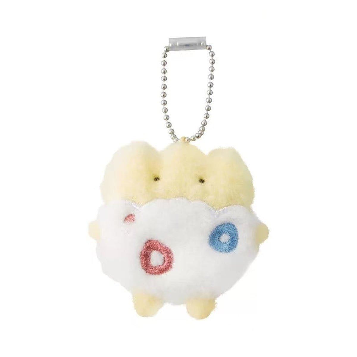 Pokémon Palm Fluffy Series Plush Pendant - Togepi accepted complete front pendant view with ball chain; display props not included