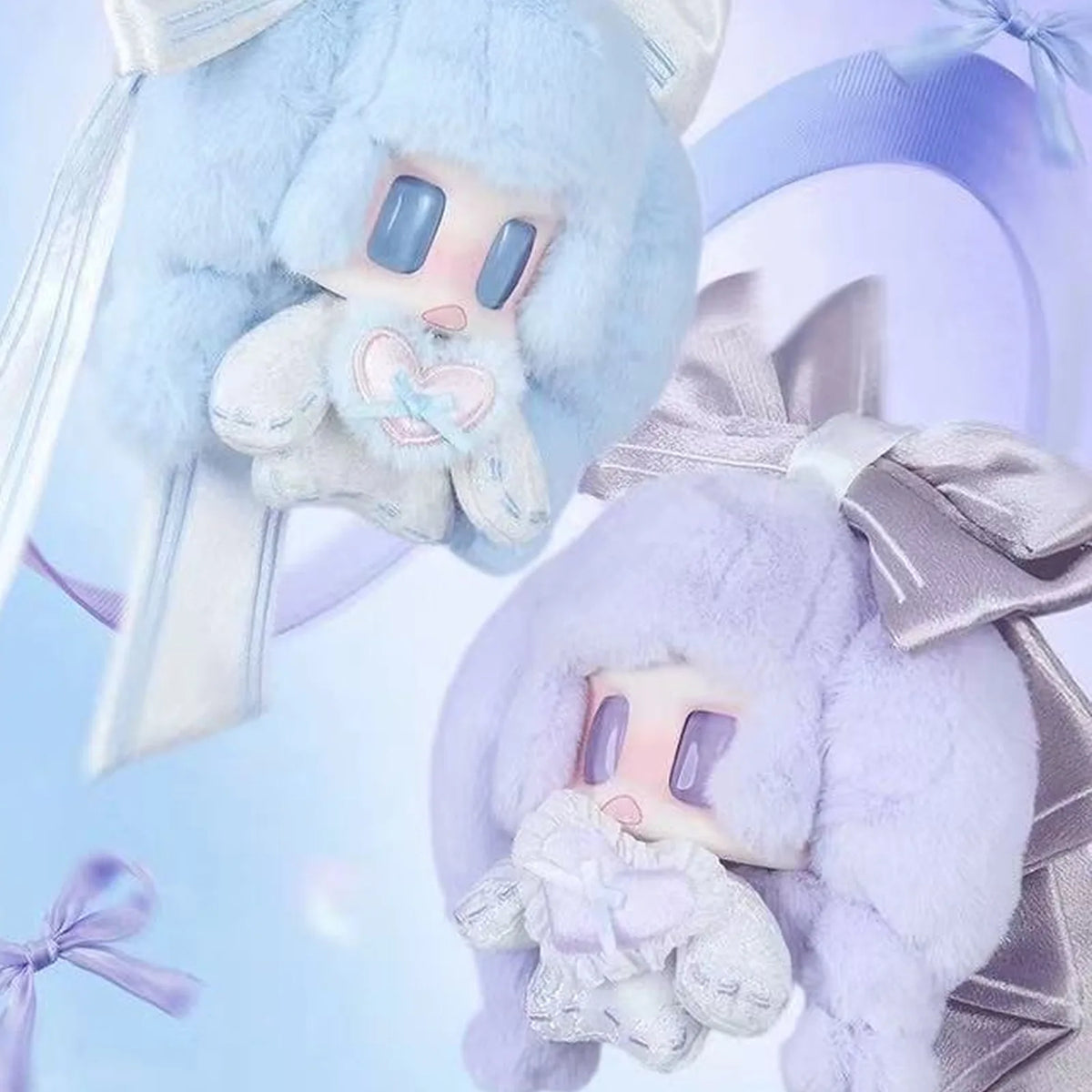 Jiangjiang's Bow Diary Series Plush Pendant Blind Box — Blue and lavender Bow Diary plush-pendant examples
