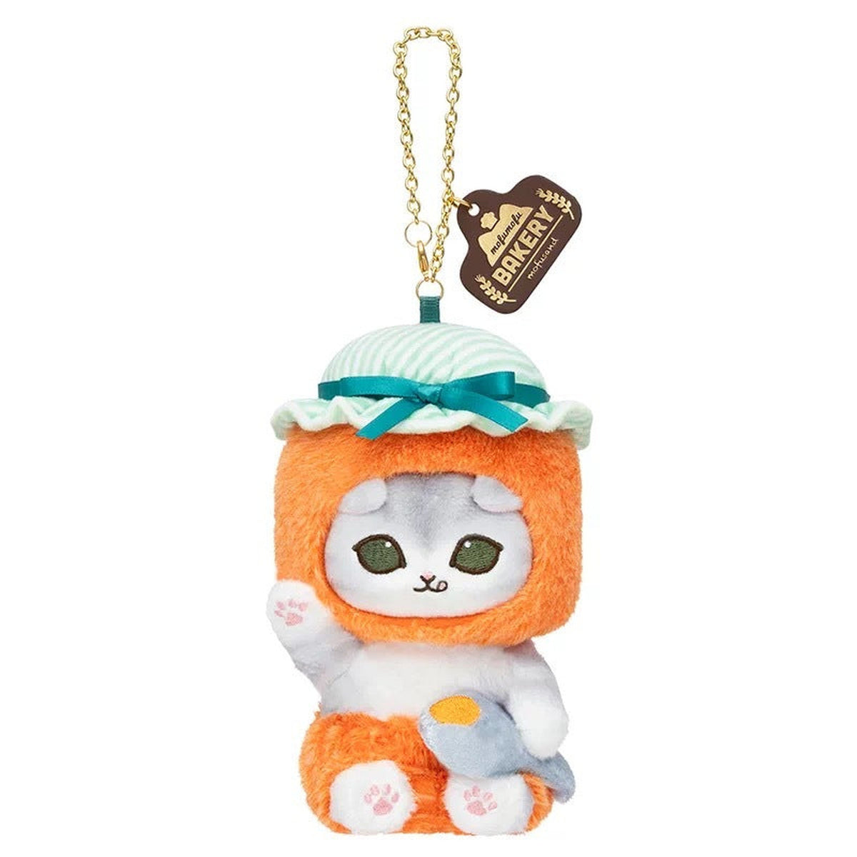Mofusand Mofumofu Bakery Cat Baking Series Plush Pendant - Complete orange jam jar pendant and chain; quantity follows selected option