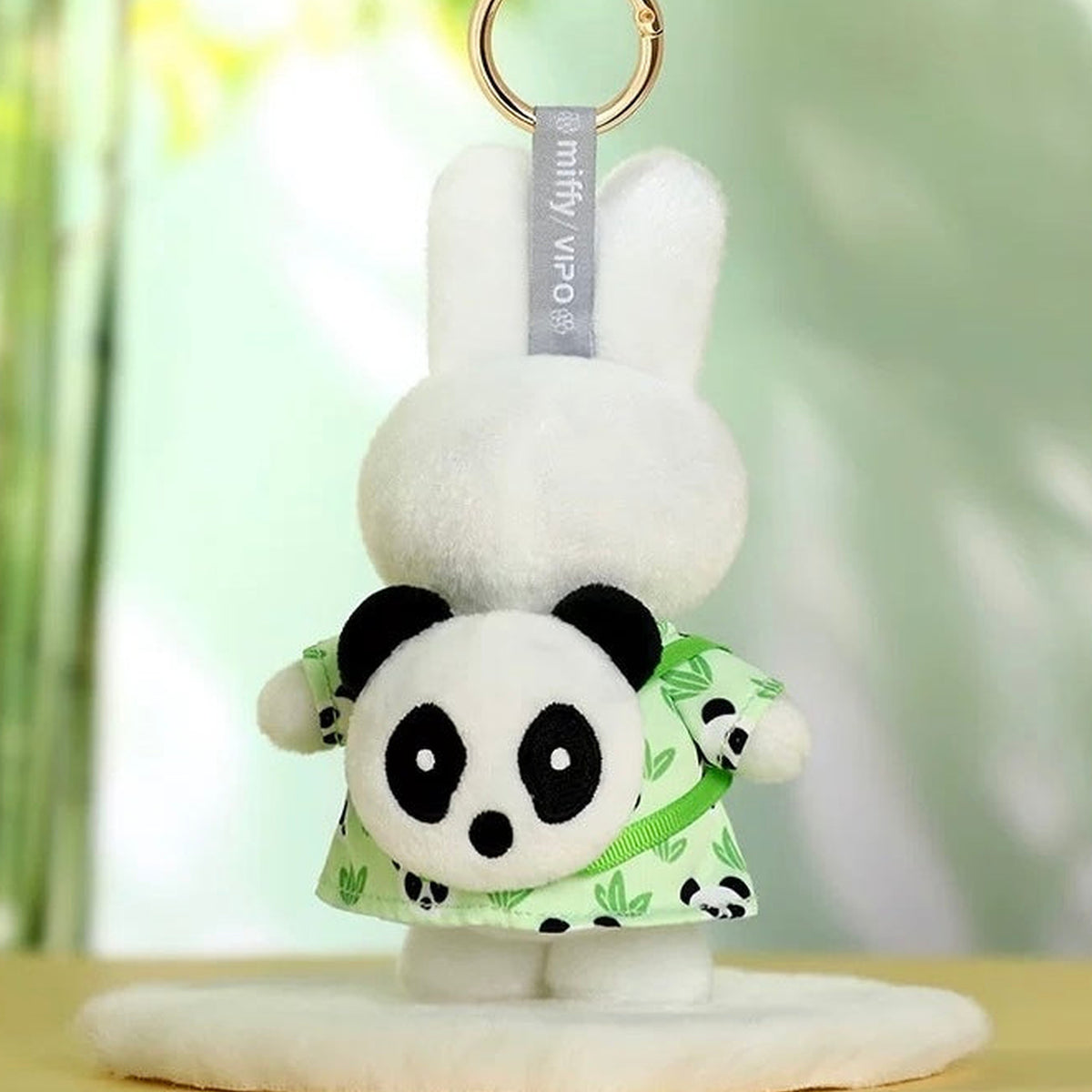 VIPO Miffy Panda Series Plush Pendant - backpack rear detail | KikiBuddies