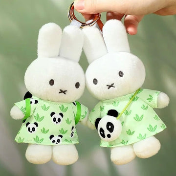 VIPO Miffy Panda Series Plush Pendant - paired handheld scene | KikiBuddies