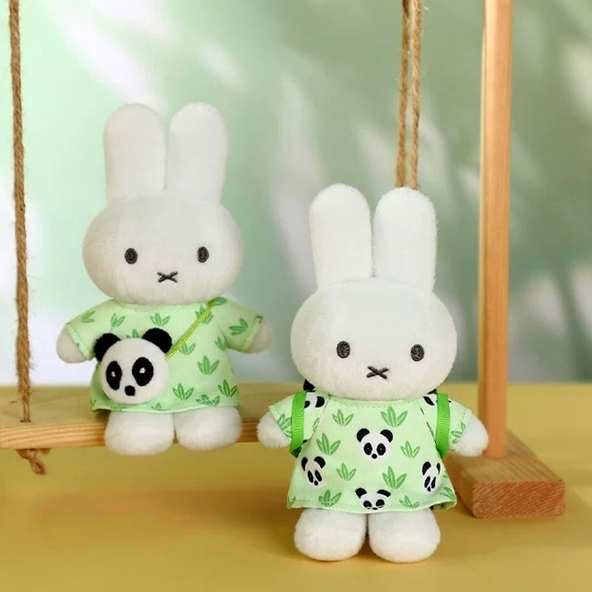 VIPO Miffy Panda Series Plush Pendant - paired swing scene | KikiBuddies